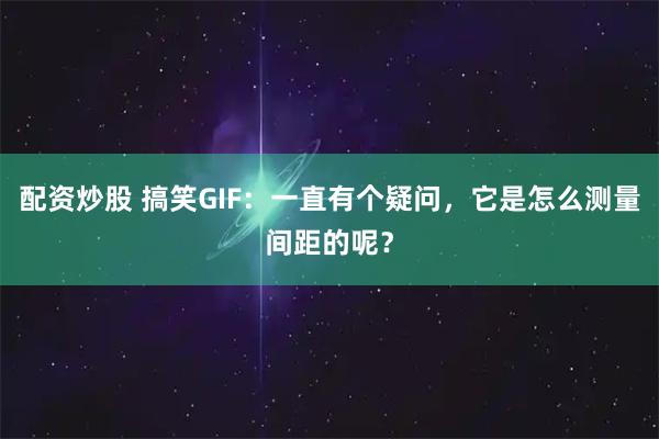 配资炒股 搞笑GIF：一直有个疑问，它是怎么测量间距的呢？