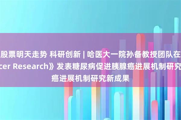 股票明天走势 科研创新 | 哈医大一院孙备教授团队在《Cancer Research》发表糖尿病促进胰腺癌进展机制研究新成果